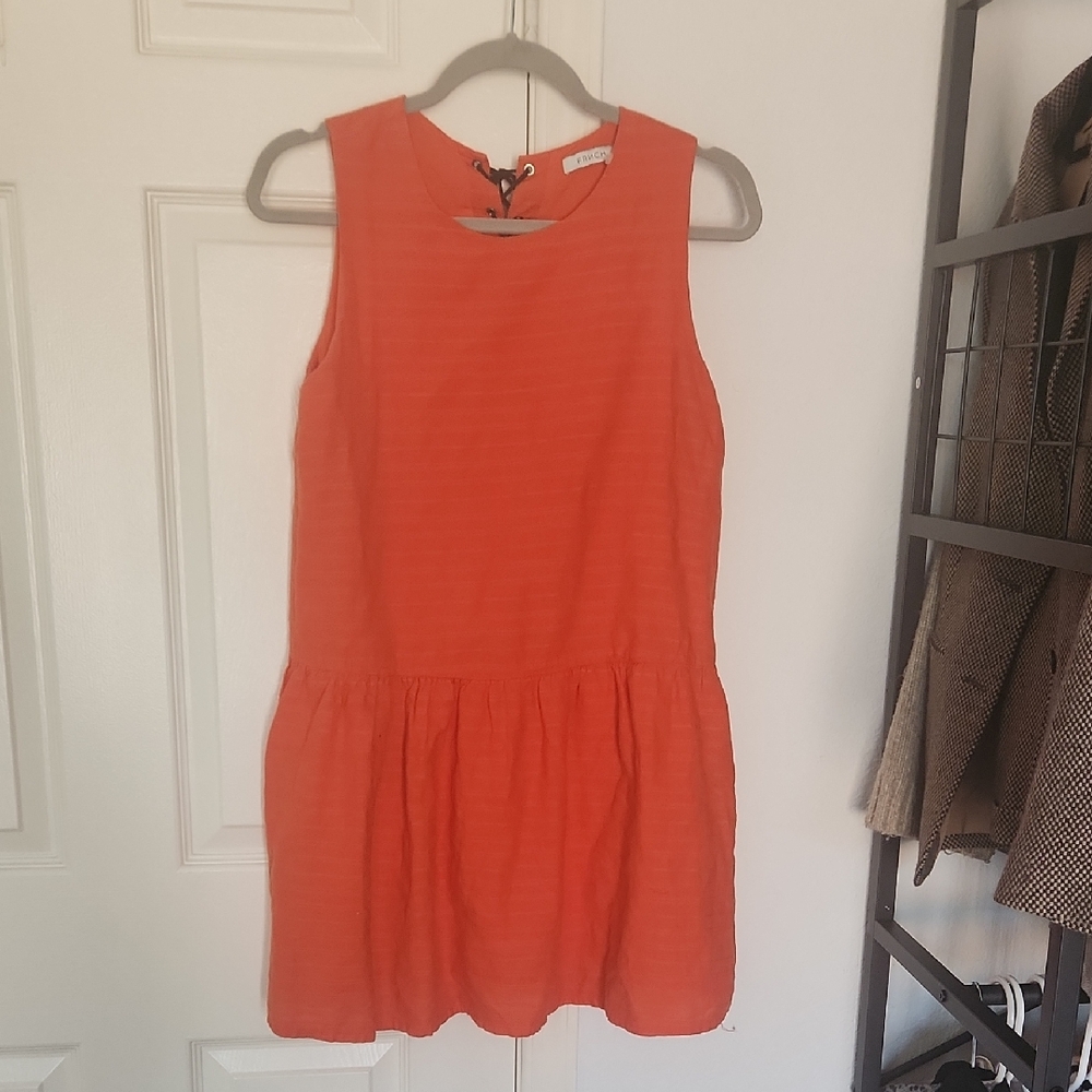 Frnch Organce Sleeveless Criss Cross Back Midi Dress Size Small